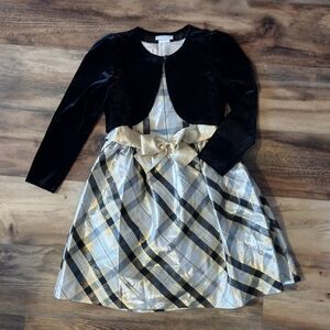 Bonnie Jean, Girl's Size 12, Gold and Black Dress